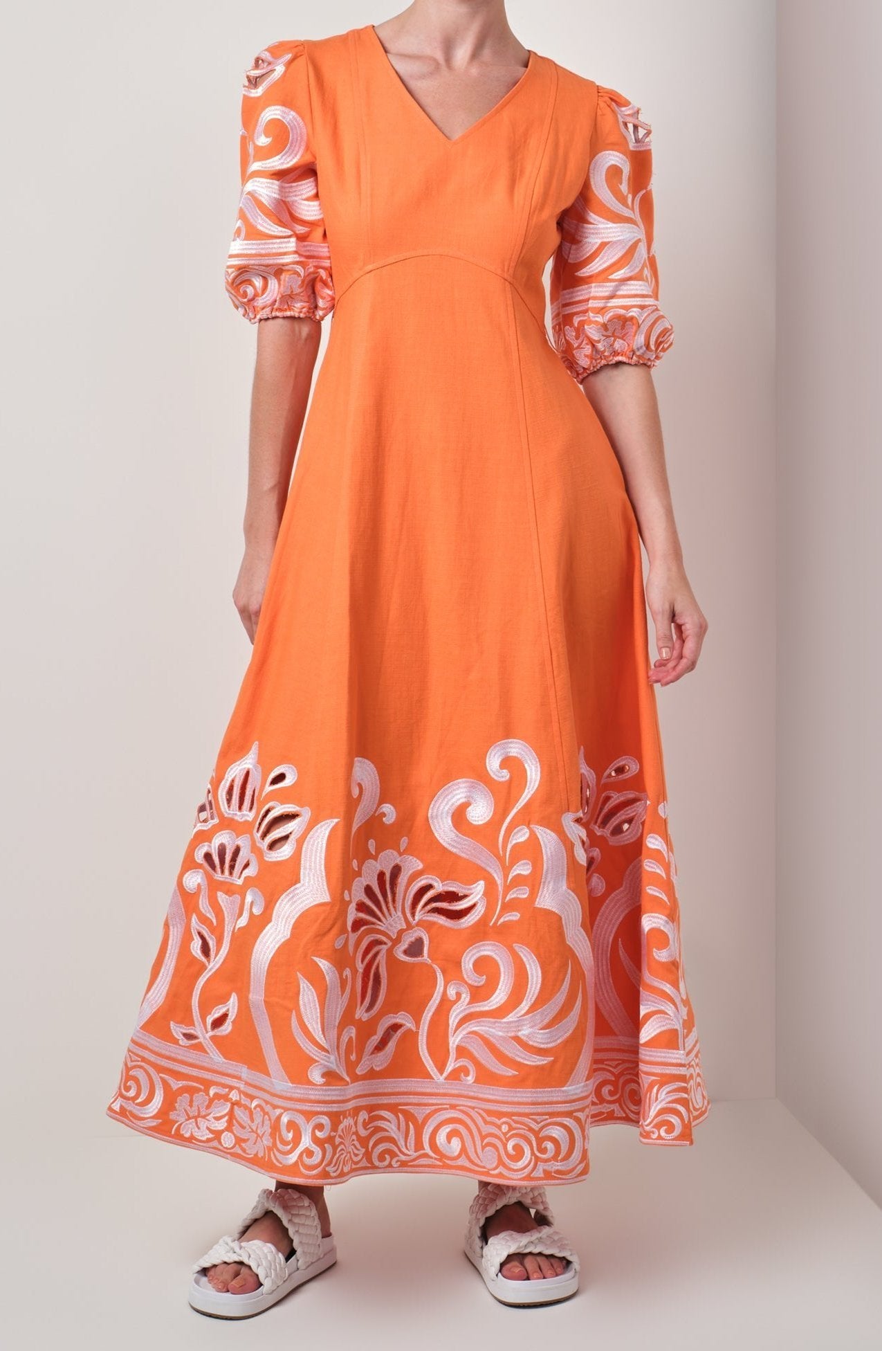 Walnut - Santorini Dress - Tangerine