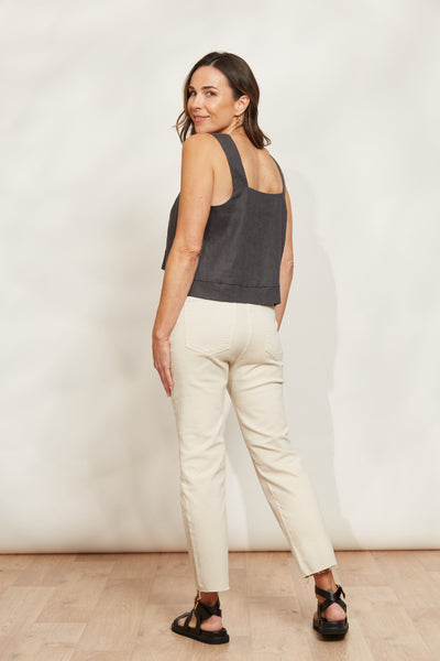 Eb & Ive - Halcyon Tank Linen - Oyster