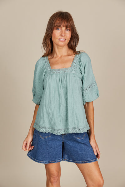 Isle of Mine - Fleur Top - Seafoam