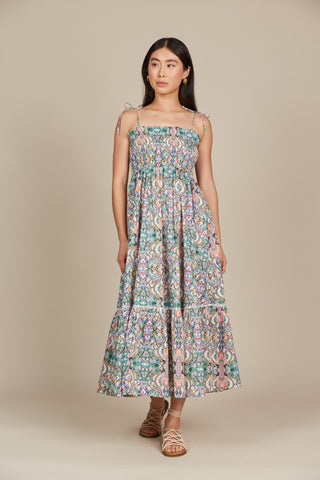 Isle of Mine - Remi Shirred Maxi Dress - Lotus Fleuron