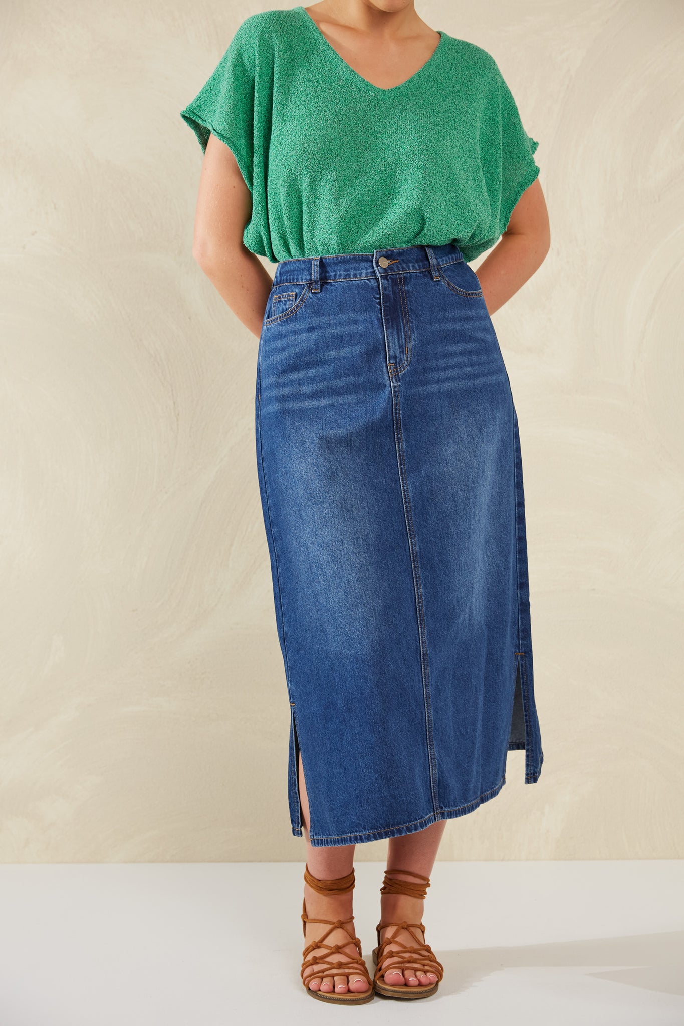 Haven - Dalton Denim Skirt - Indigo