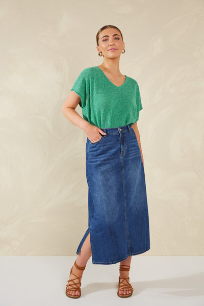 Haven - Dalton Denim Skirt - Indigo