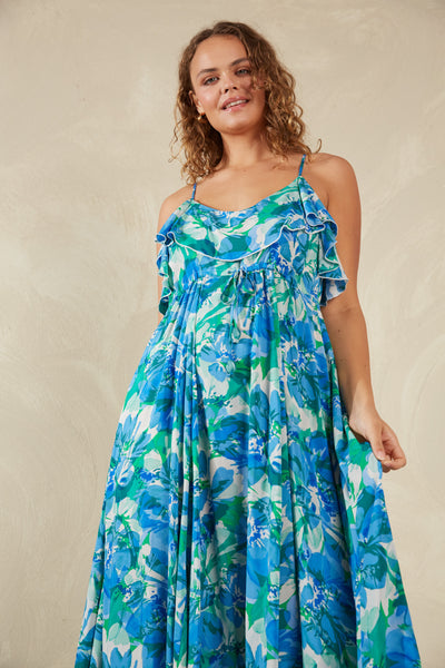 Haven - Lipari Frill Maxi Dress - Petali