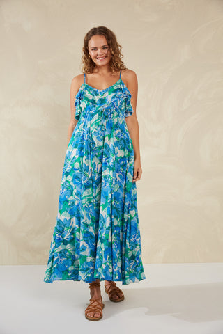 Haven - Lipari Frill Maxi Dress - Petali