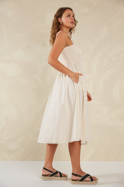 Haven - Adelfia Shirred Dress - Cannoli