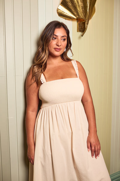 Haven - Adelfia Shirred Dress - Cannoli