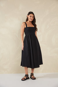 Haven - Adelfia Shirred Dress - Domino