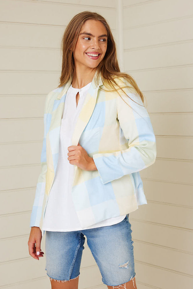 Binny - CORIOLE - Pastel Check - Cotton sateen Blazer FINAL SALE