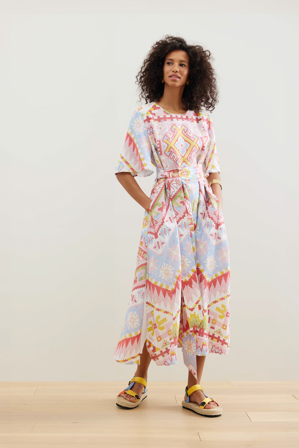 Binny -  SARAPE - Pastel - Linen Viscose Midi dress