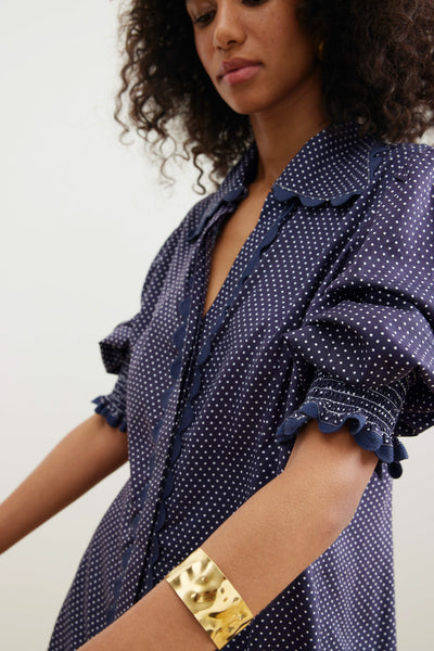 Binny - TACO TUESDAYS - Navy White Polka Dot - Viscose Shirt