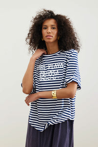 Binny - HOTEL PLAYA HERMOSA - Navy - Cotton Stripe T-Shirt