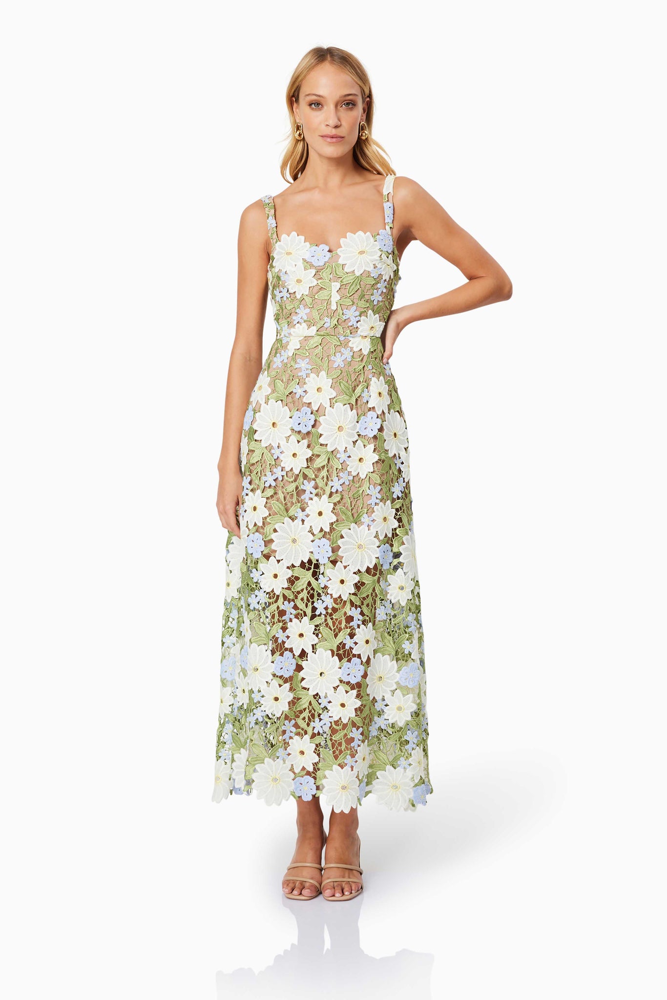 Elliat - Flora Lace Midi Dress - Multi