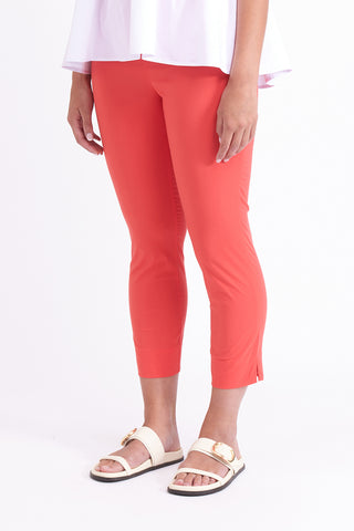 Foil - Fuss Free Trapeze Taper Capri Pant - Papaya CFO4901