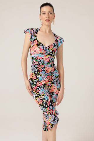 Sacha Drake - Gouldian Finch Dress - Black Multi Floral PRESALE JULY/AUG DELIVERY