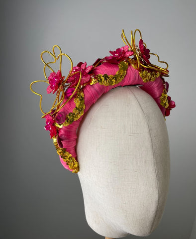 Melanie Ferrero - Hot Pink and Gold Embellished Headband