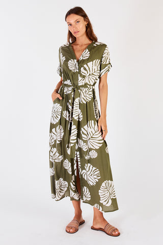 Lula Soul - Postiano Midi Dress - Olive