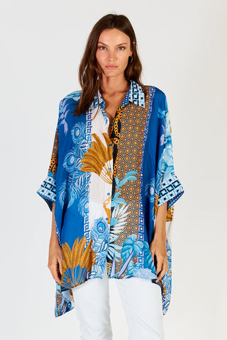 Lula Soul - Ravello Kaftan Shirt - Azure