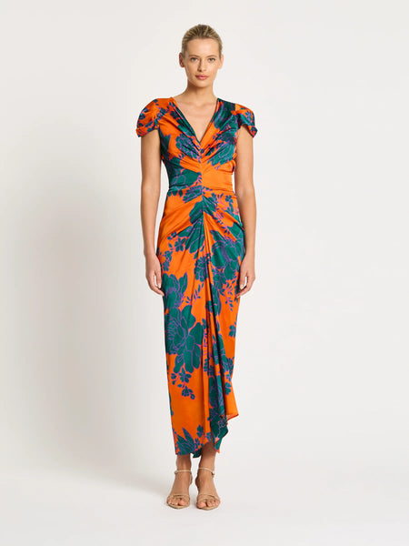 Moss & Spy - Calista Midi Dress - Tangerine Teal