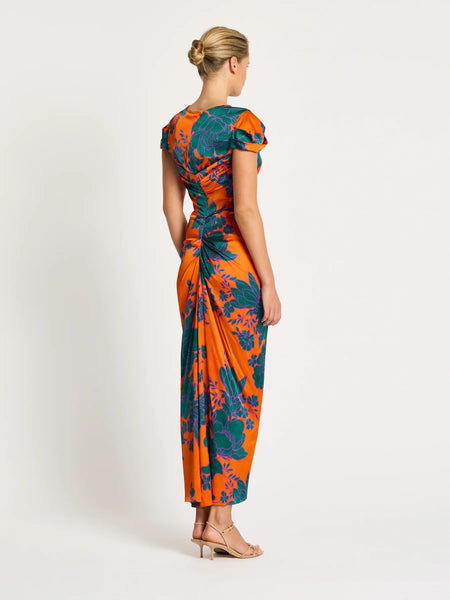 Moss & Spy - Calista Midi Dress - Tangerine Teal