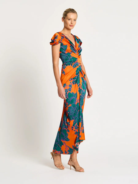 Moss & Spy - Calista Midi Dress - Tangerine Teal