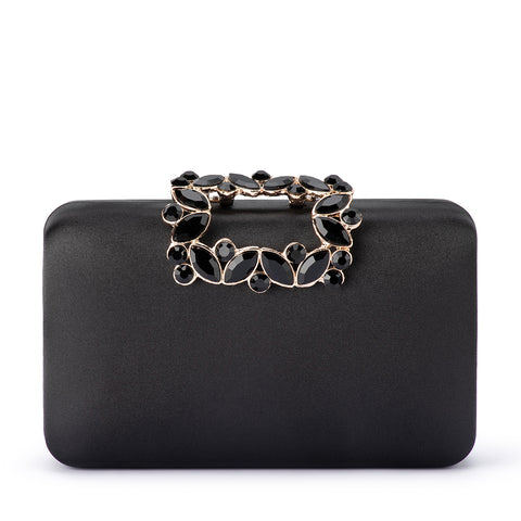 Olga Berg - BLACK MARGALIT Crystal Lock Clutch - OB2157