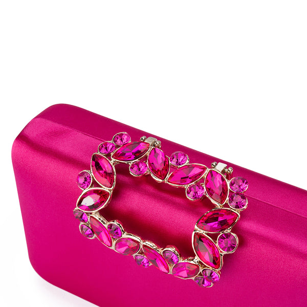 Olga Berg - FUCHSIA MARGALIT Crystal Lock Clutch - OB2157