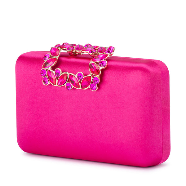 Olga Berg - FUCHSIA MARGALIT Crystal Lock Clutch - OB2157