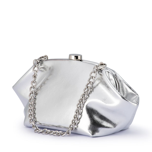 Olga Berg - SILVER TALLY Metallic Clutch - OB2162