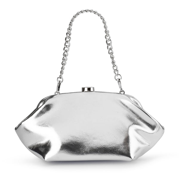 Olga Berg - SILVER TALLY Metallic Clutch - OB2162