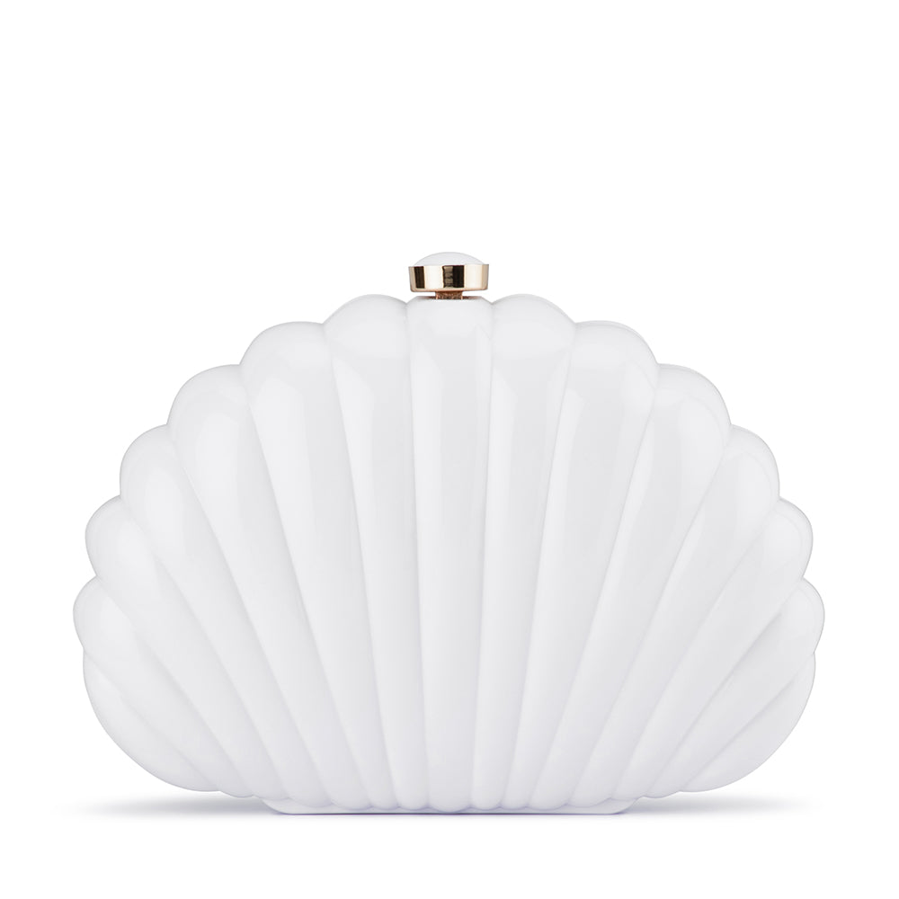 Olga Berg - WHITE PAULY Shell Clutch - OB6502