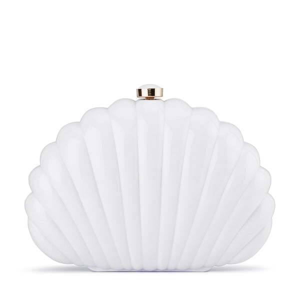 Olga Berg - WHITE PAULY Shell Clutch - OB6502