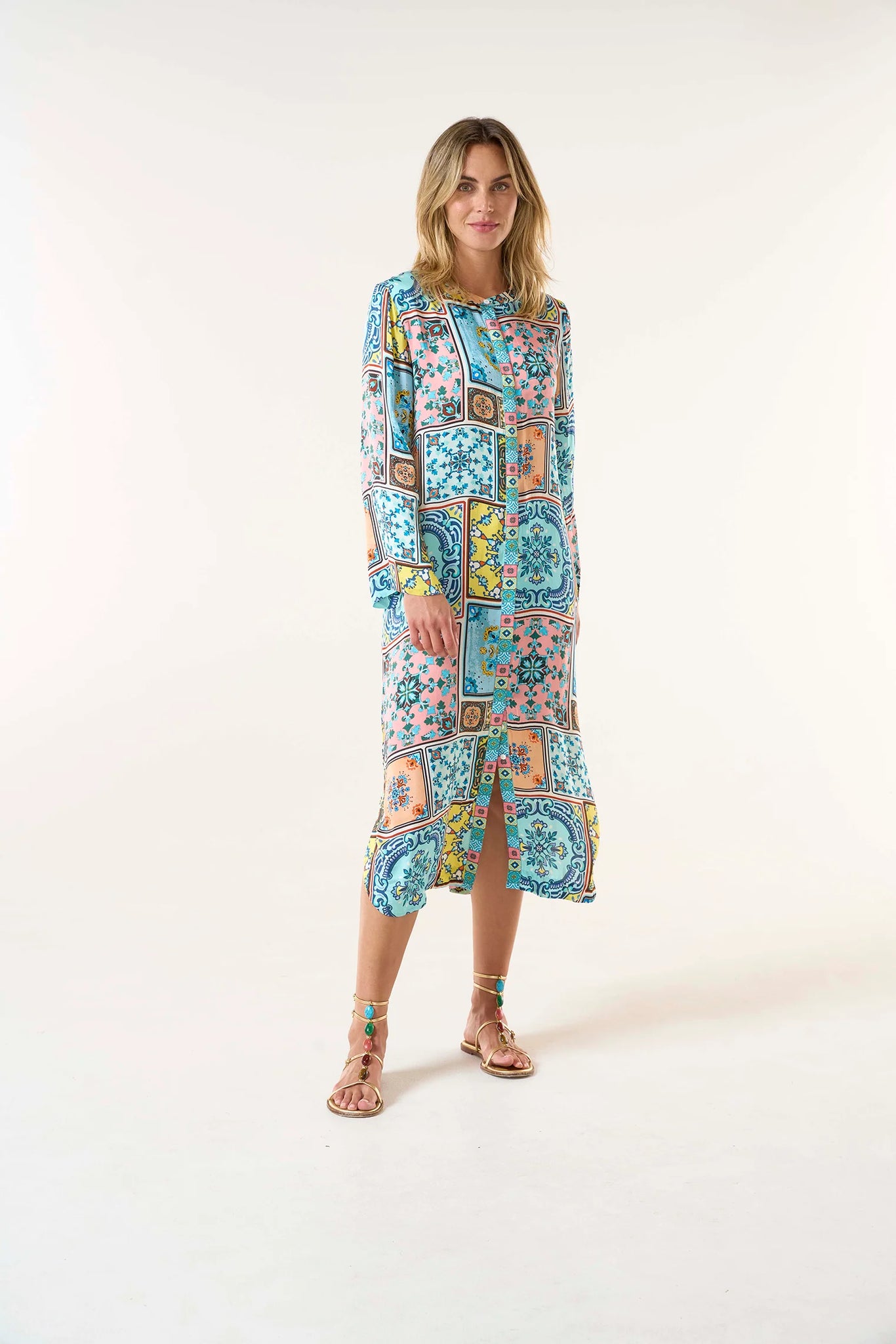 Oneseason - Sani Maxi Print - Cupro - Casablanca Multi