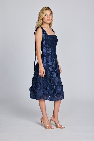 Romance - Blake Ribbon Dress - Navy Flower