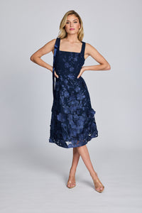 Romance - Blake Ribbon Dress - Navy Flower