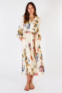 Rubyyaya - Flamingo Maxi Dress - Cream