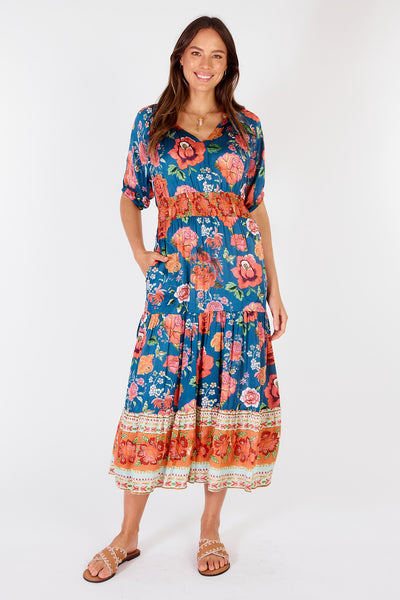 Rubyyaya - Mexican Flower Dress - Multi&nbsp;