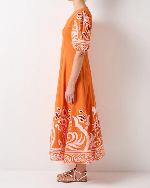 Walnut - Santorini Dress - Tangerine